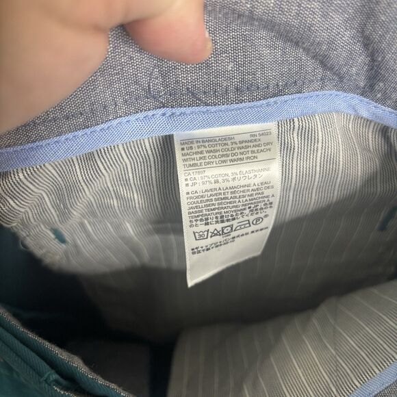 Banana Republic Men's Fulton Chino Skinny Fit Pants Teal 34 x 34 NWT $65 MSRP - Picture 7 of 9
